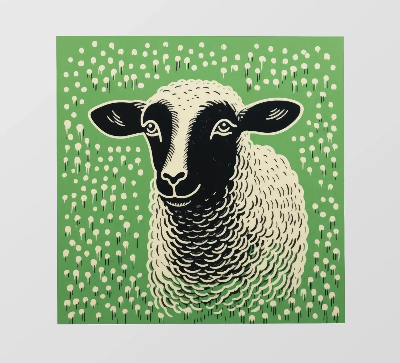 Pecora verde 4 telo in pvc da Minimal Animal Art
