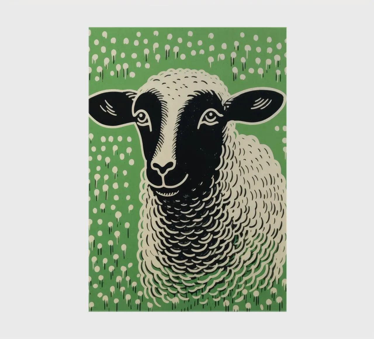 Green Sheep 4 notebook by Minimal Animal Art