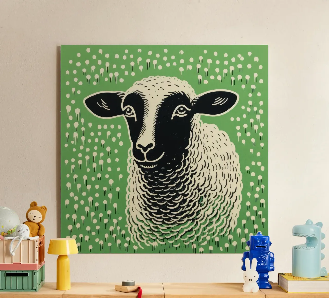 Pecora verde plexiglass da Minimal Animal Art