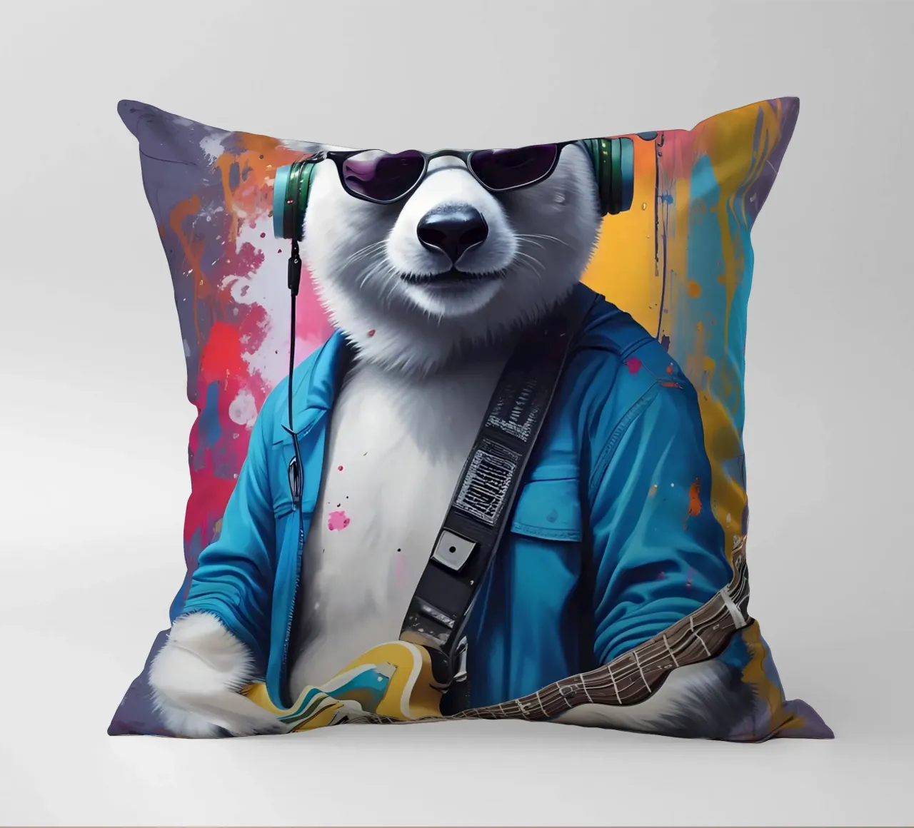 Panda bianco con chitarra cuscino da MakArena