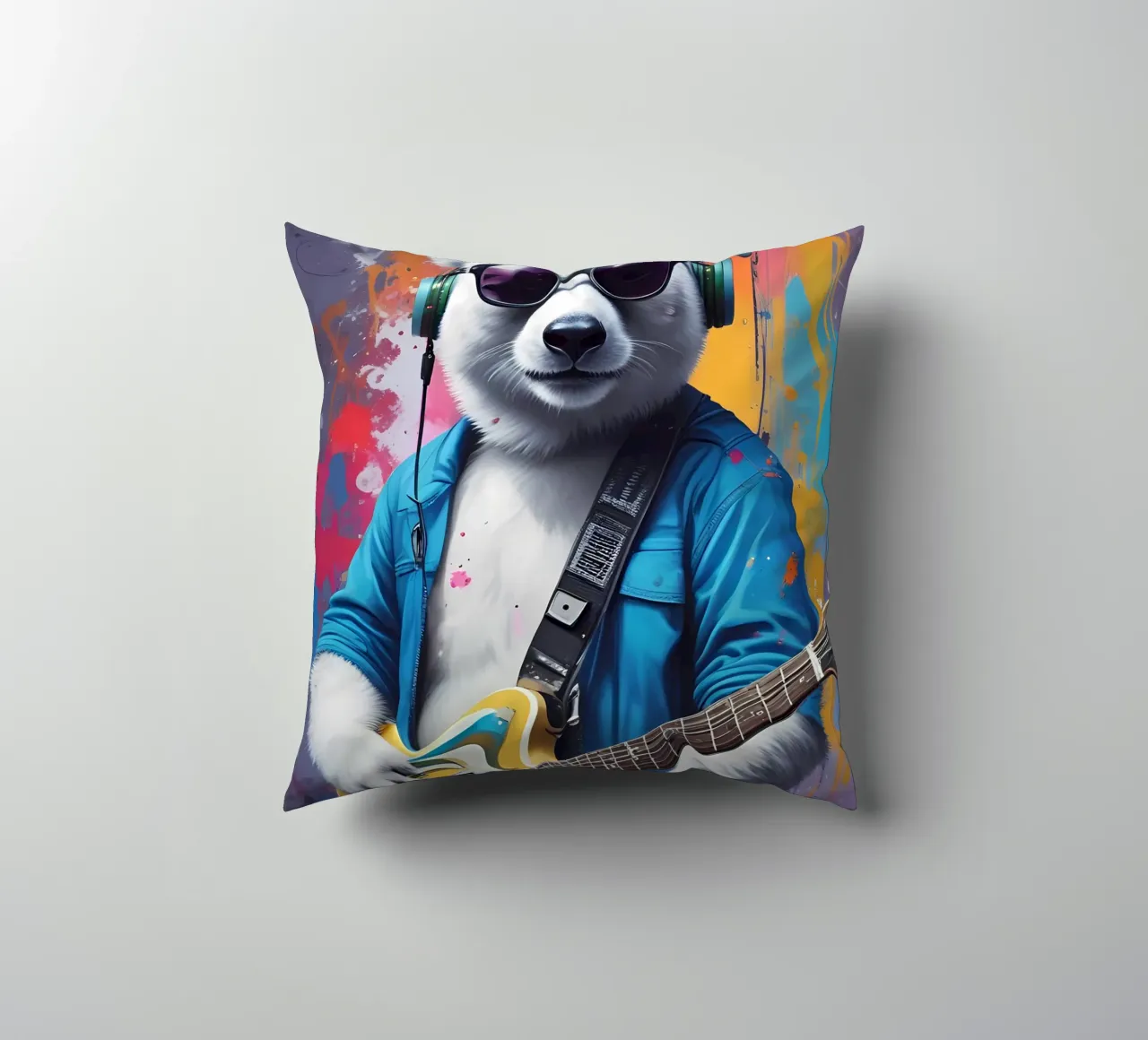 Panda bianco con chitarra cuscino da MakArena