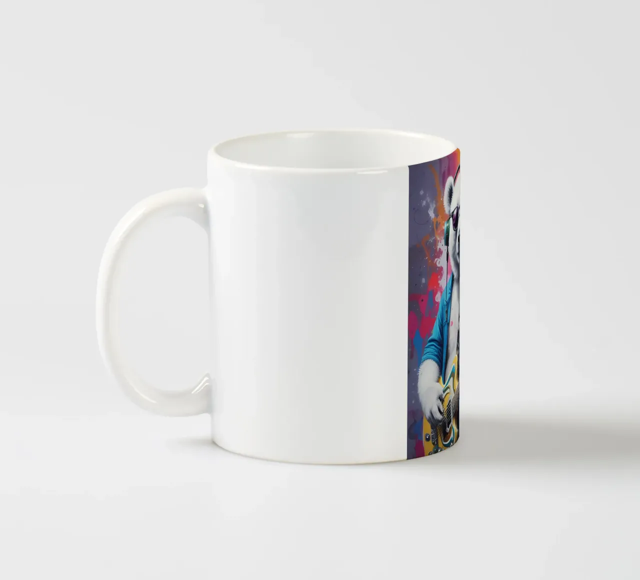 Panda bianco con chitarra tazza in ceramica da MakArena