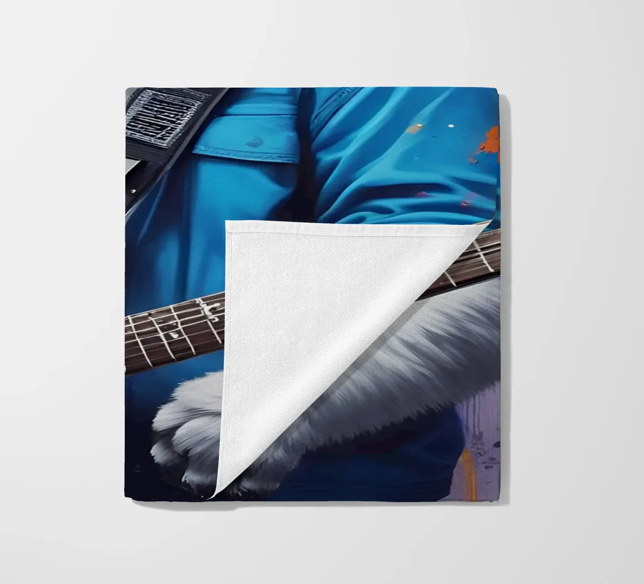 Panda bianco con chitarra telo mare da MakArena