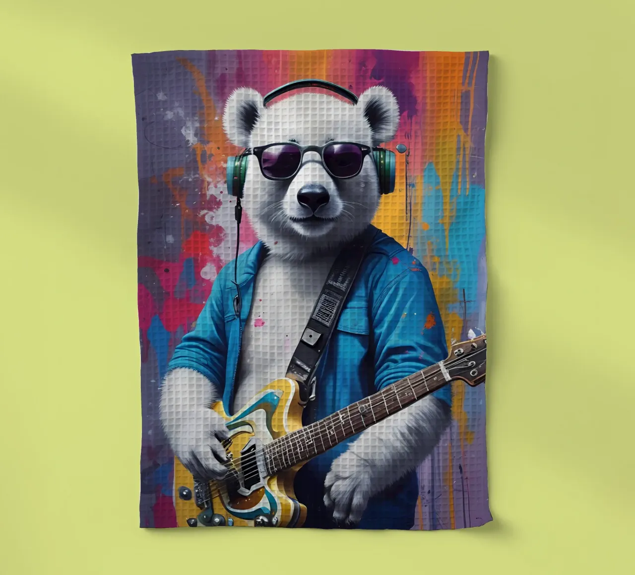 Panda bianco con chitarra canovaccio da cucina da MakArena