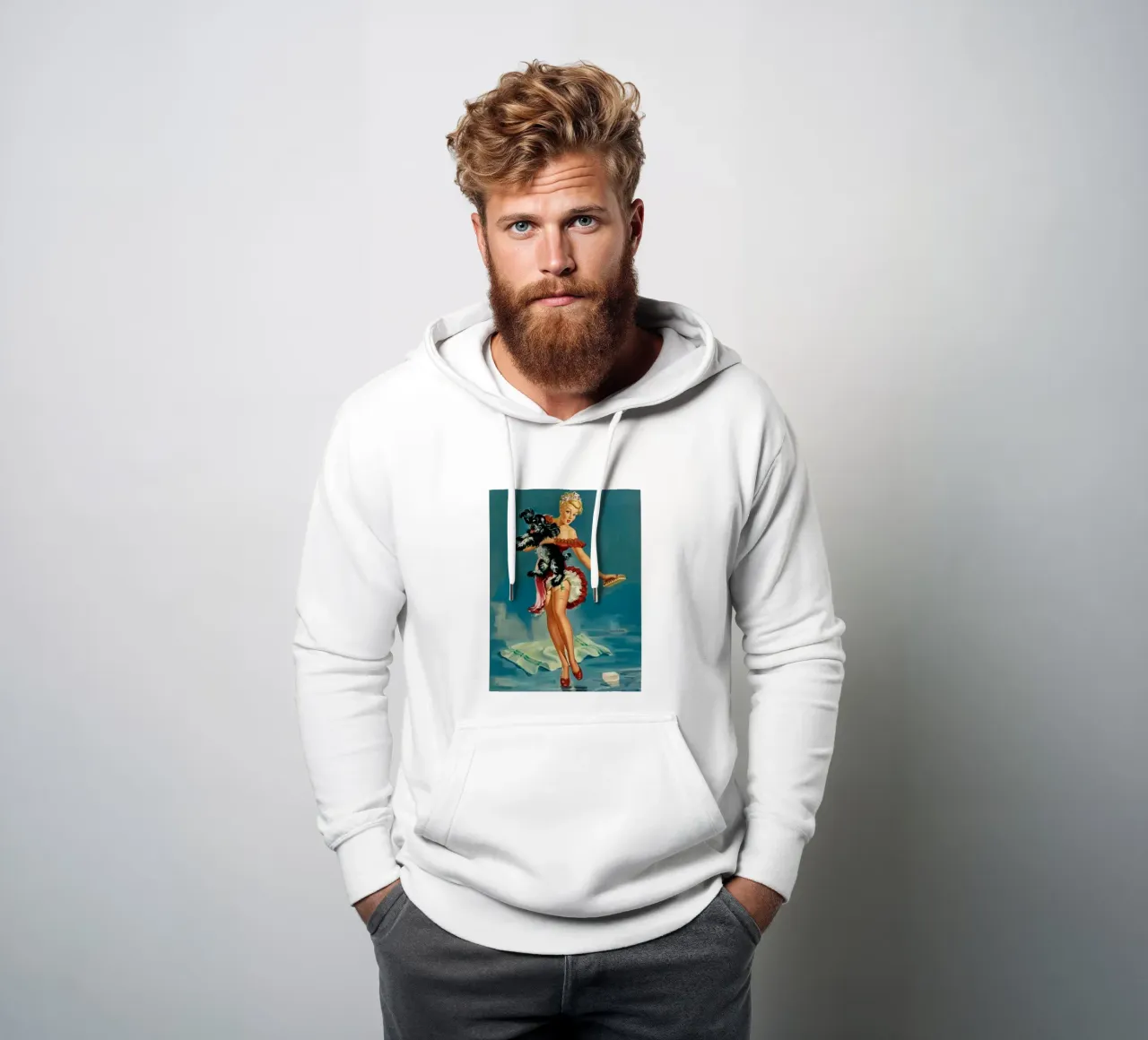 Retro vibe felpa con cappuccio da edsonramosart