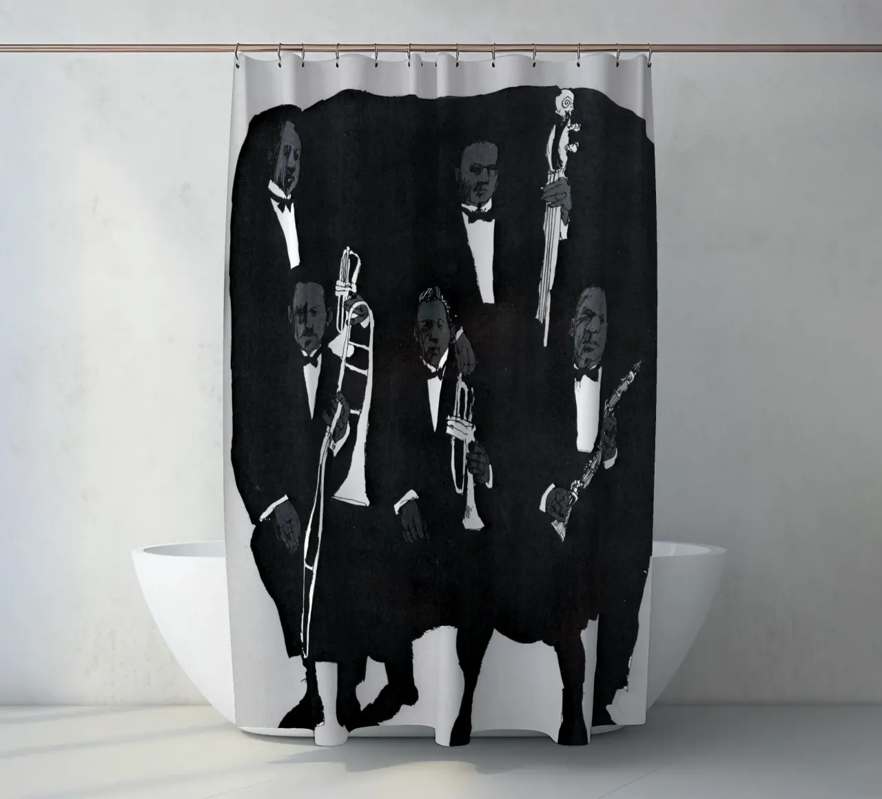 Group of musicians shower curtain by edsonramosart