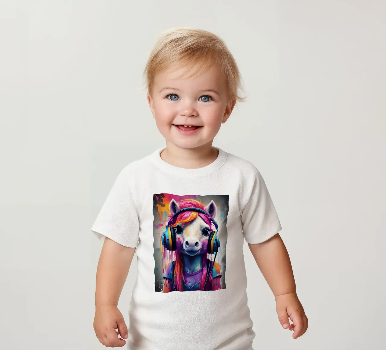 Piccolo pony con cuffie maglietta neonato da MakArena
