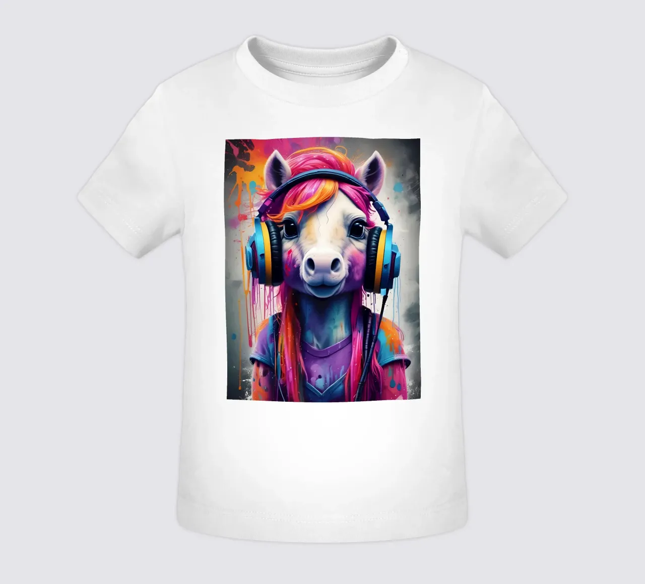 Piccolo pony con cuffie maglietta neonato da MakArena