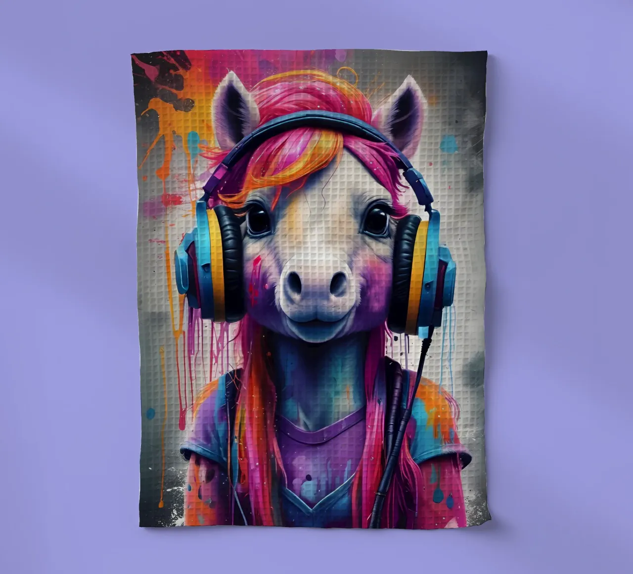 Piccolo pony con cuffie canovaccio da cucina da MakArena
