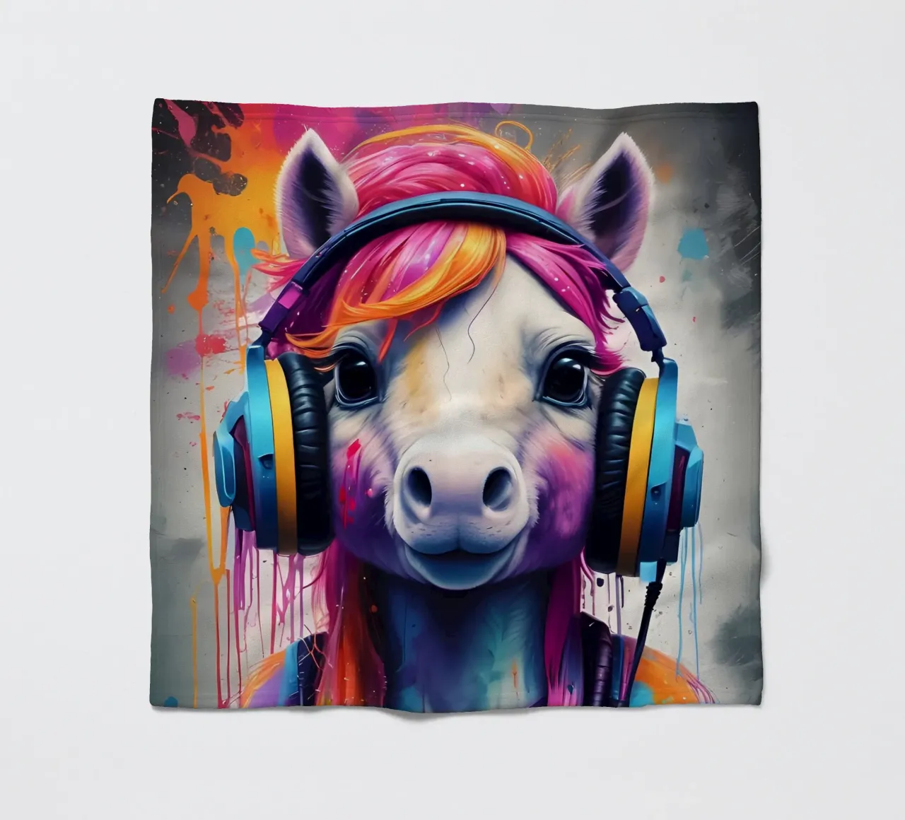 Piccolo pony con cuffie coperta in pile da MakArena