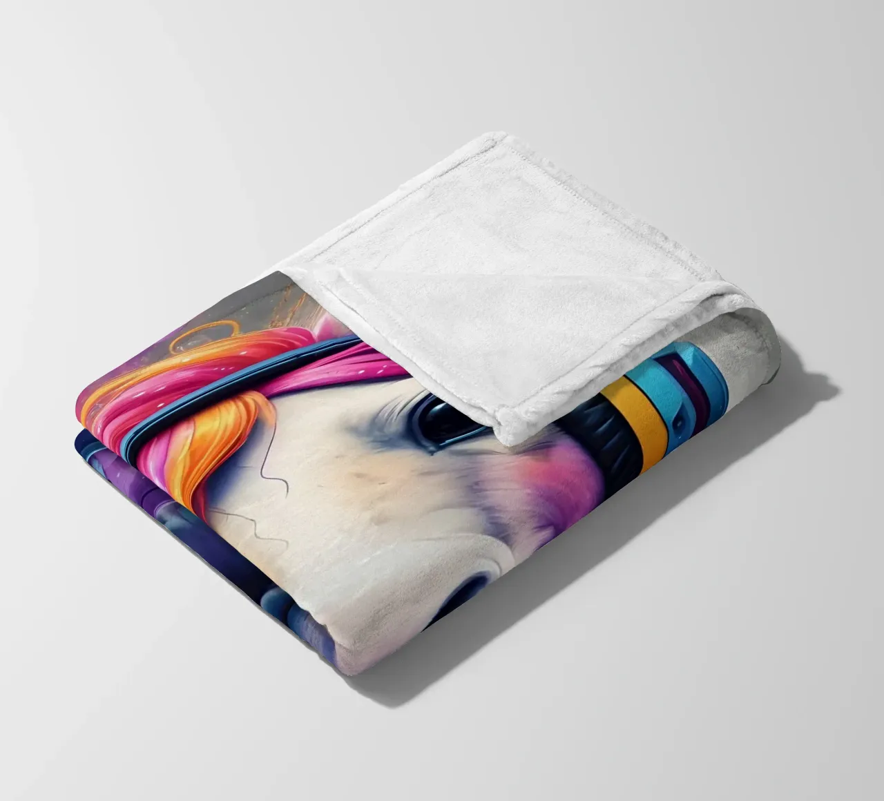 Piccolo pony con cuffie coperta in pile da MakArena