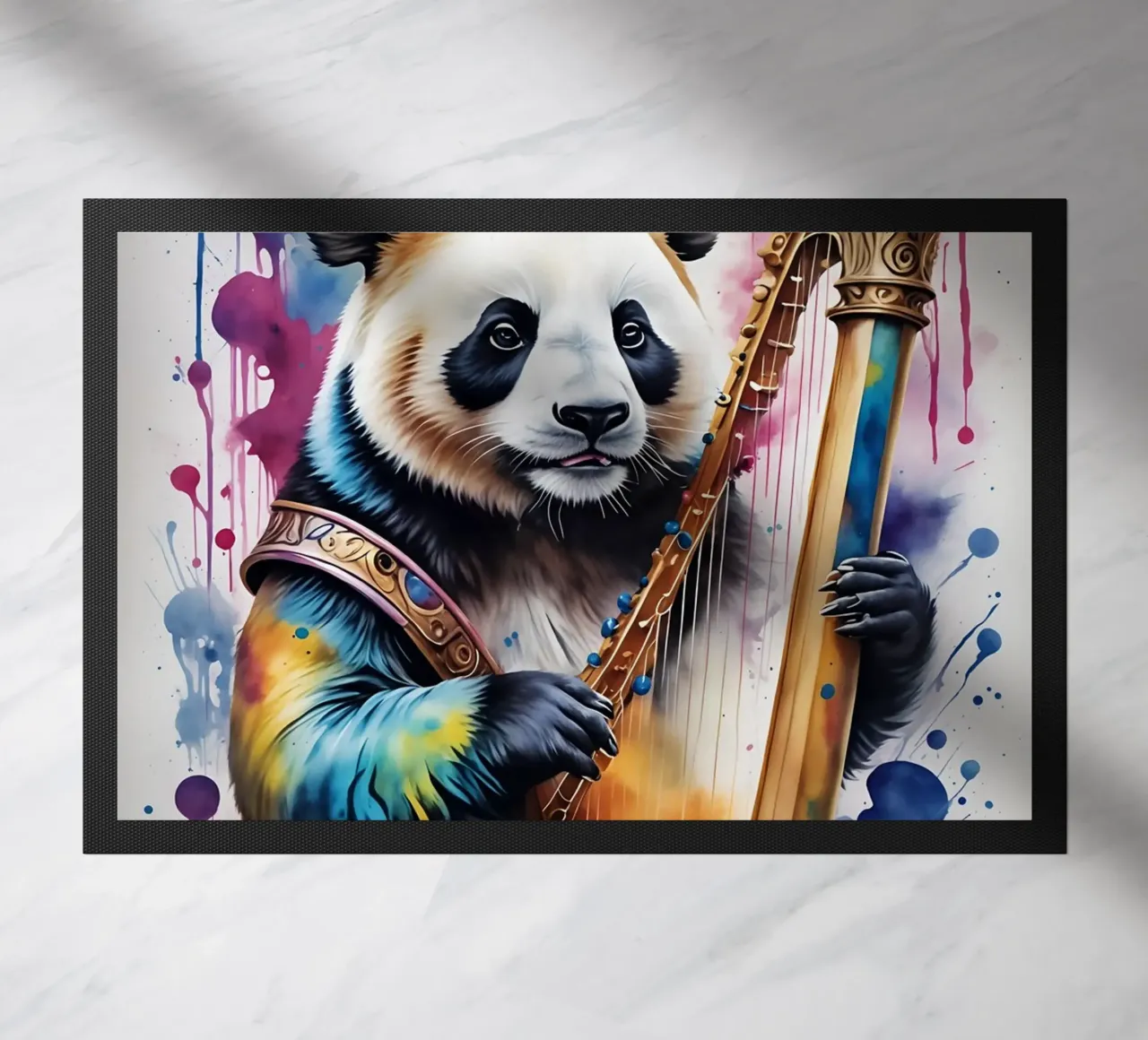 Panda che suona l'arpa zerbino da MakArena
