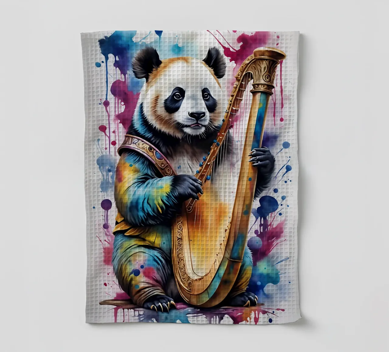 Panda che suona l'arpa canovaccio da cucina da MakArena
