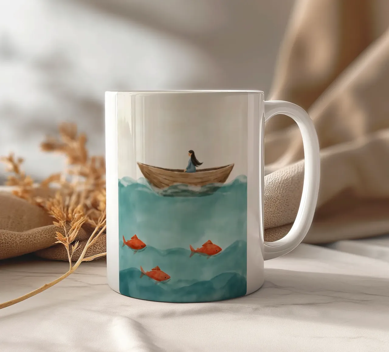 Silenzio che scorre tazza in ceramica da Indigo Rain