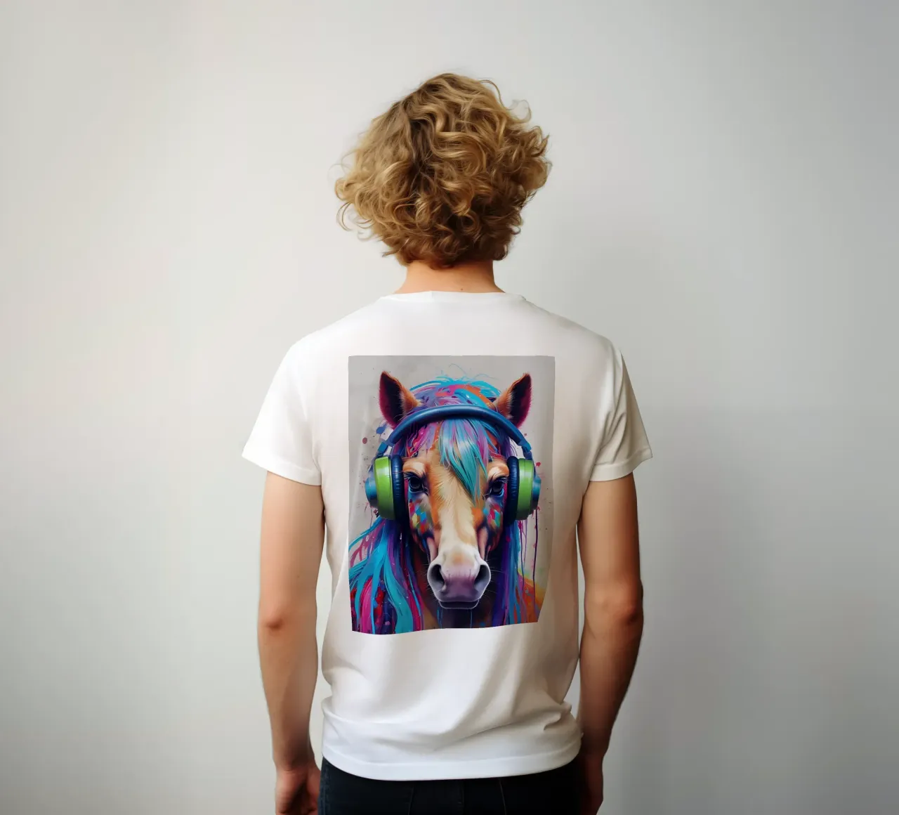 Pferd mit Kopfhörern T-Shirt von MakArena