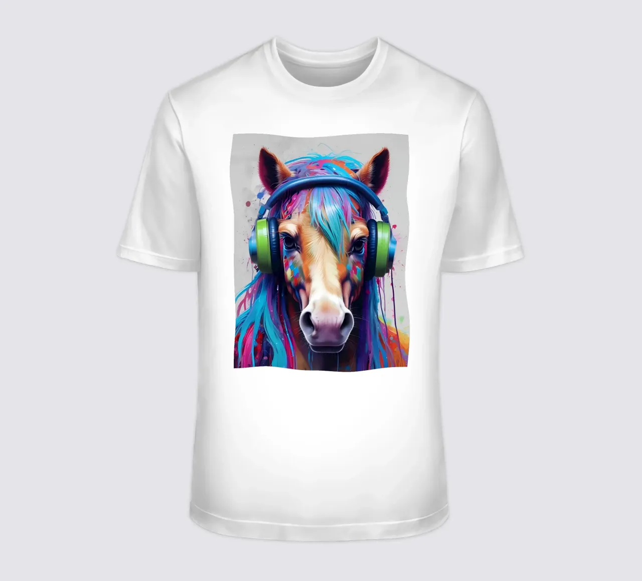 Pferd mit Kopfhörern T-Shirt von MakArena