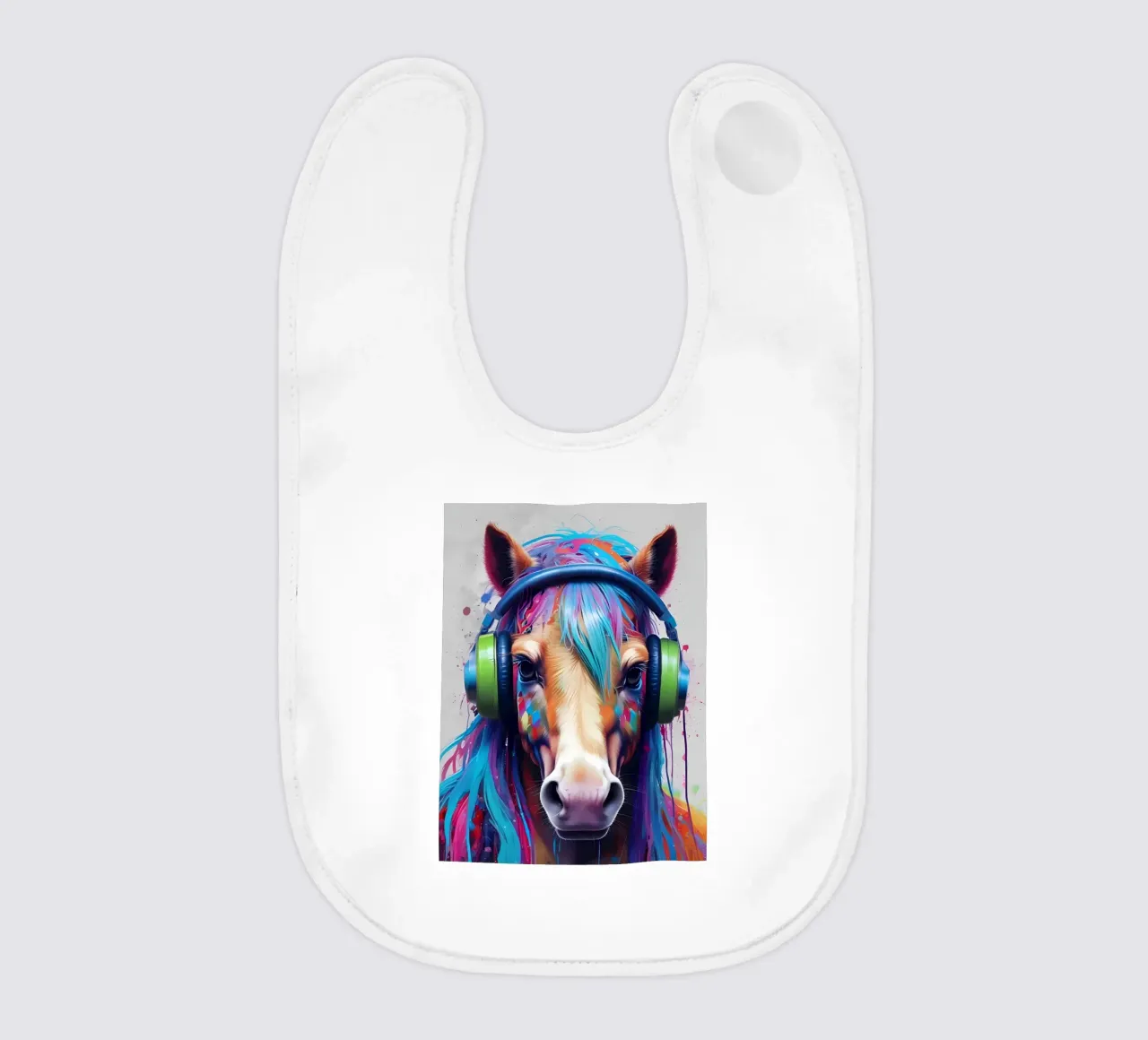 Cavallo con cuffie bavaglino da MakArena