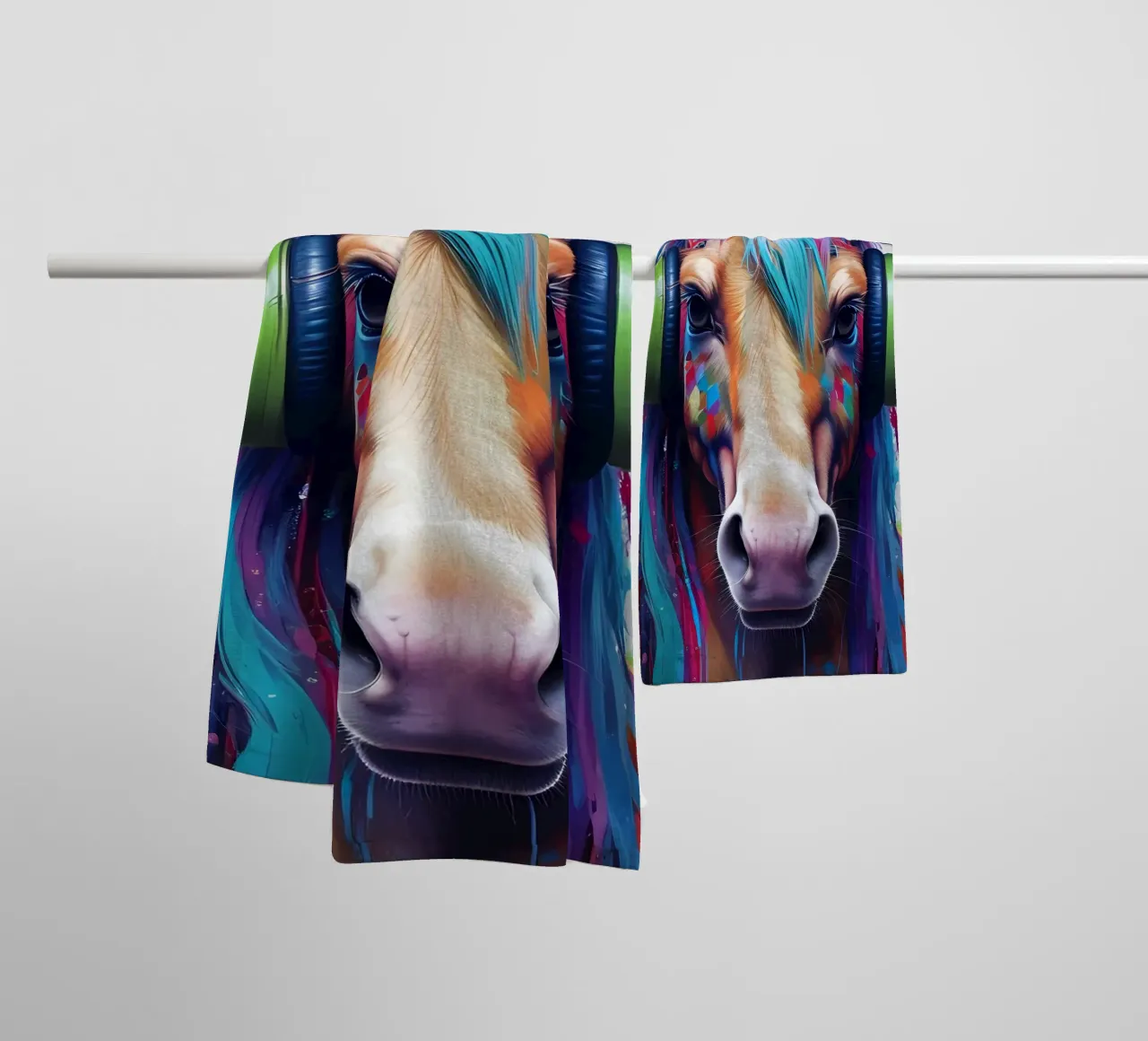 Cavallo con cuffie asciugamano da bagno da MakArena