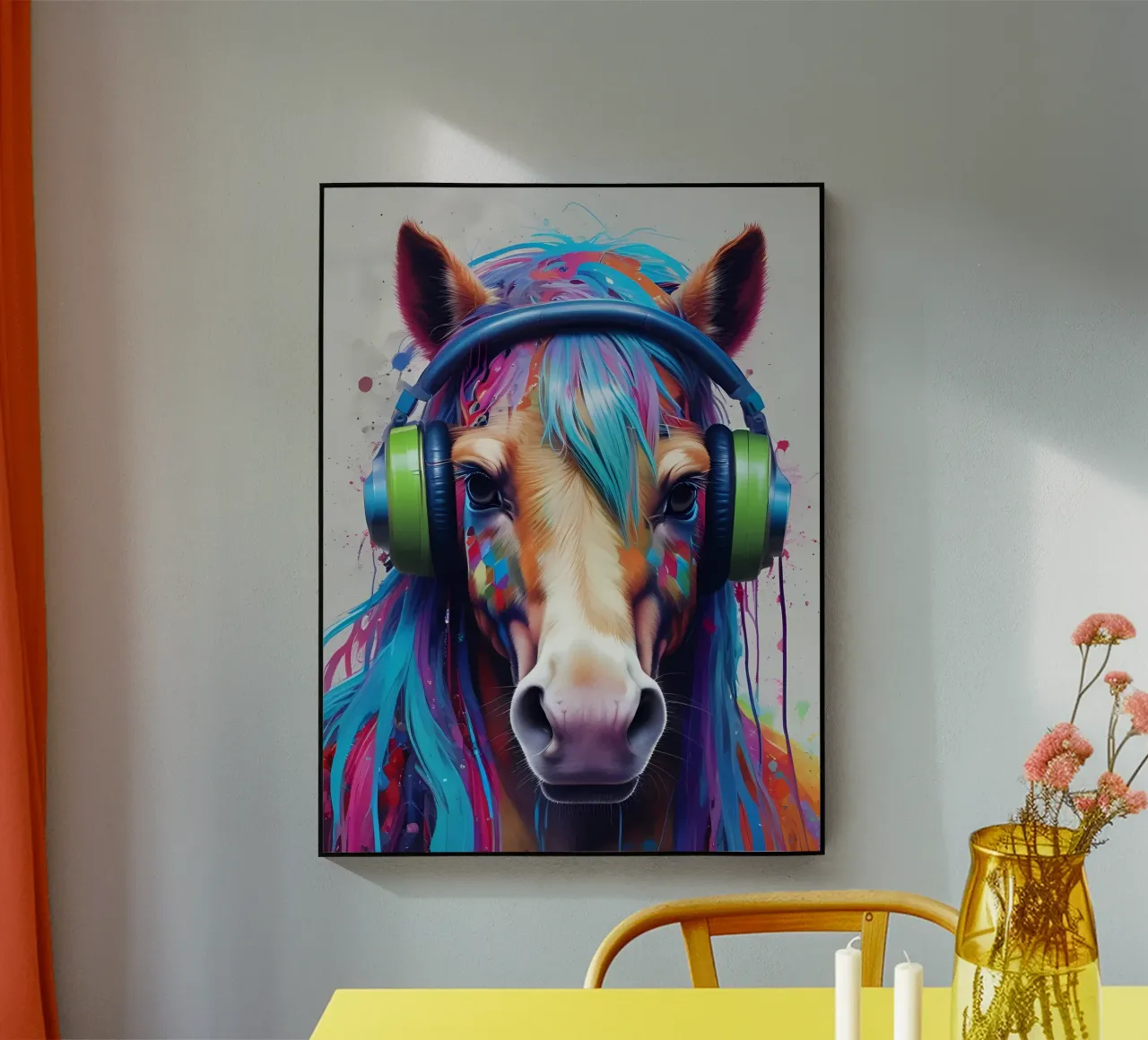 Cavallo con cuffie plexiglass da MakArena