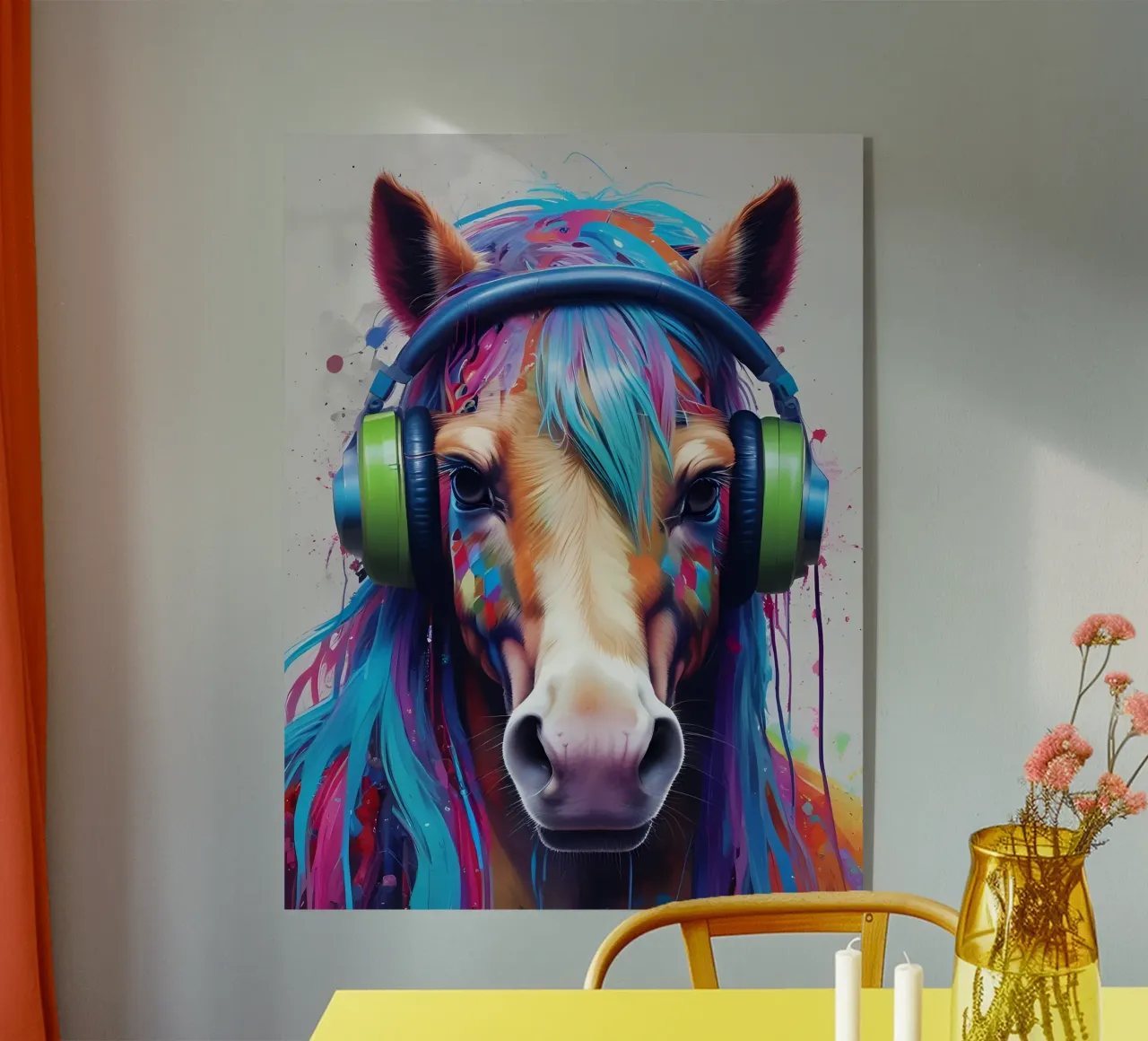 Cavallo con cuffie plexiglass da MakArena