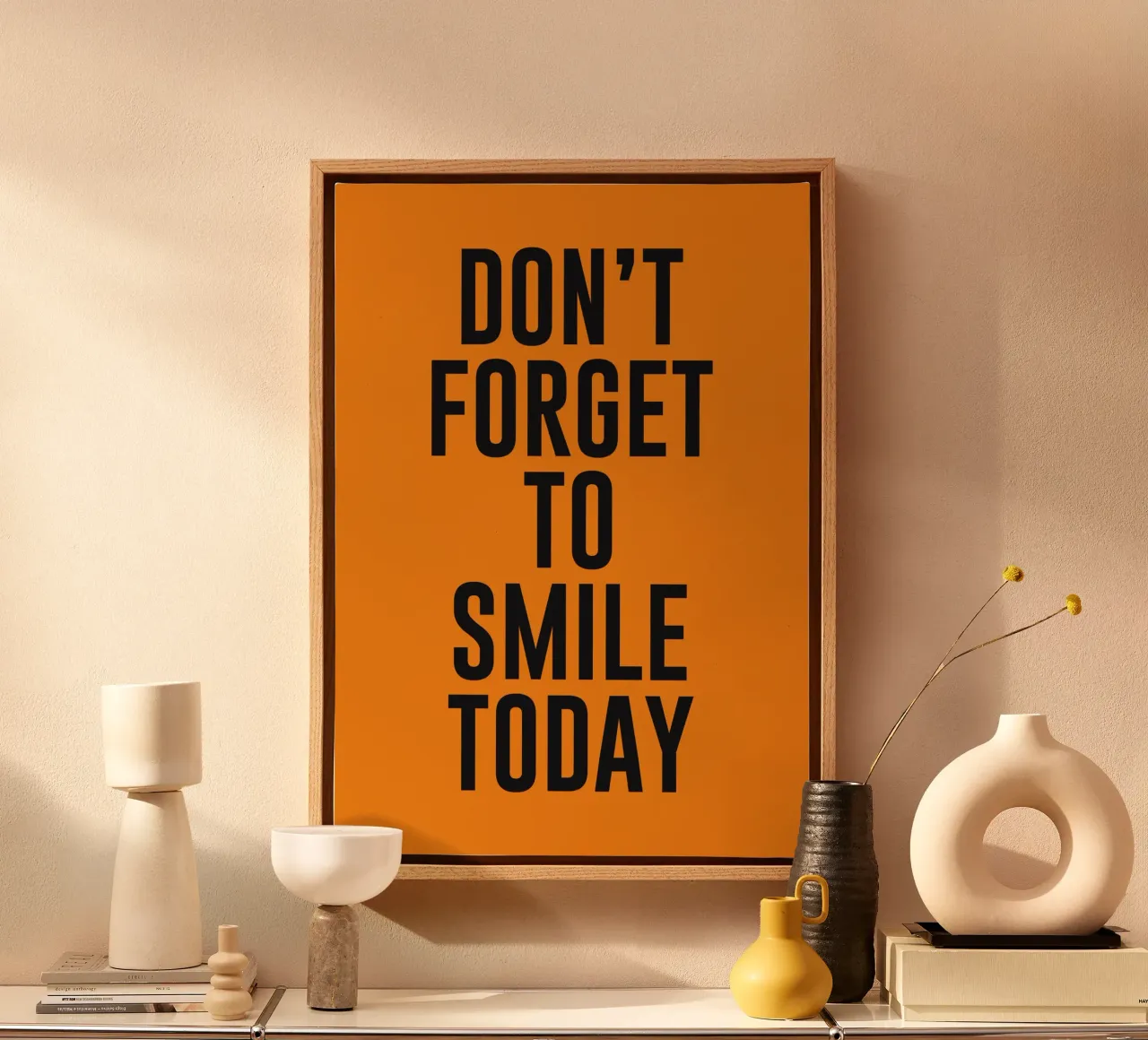 Smile Today ! tela con Cornice a cassetta da The Poster Kid