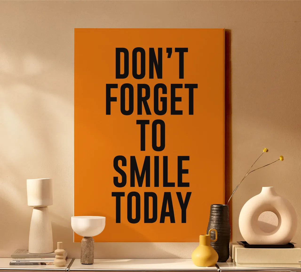 Smile Today ! tela con Cornice a cassetta da The Poster Kid