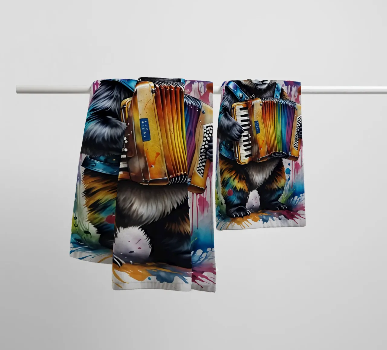 Panda plays the accordion towel by MakArena