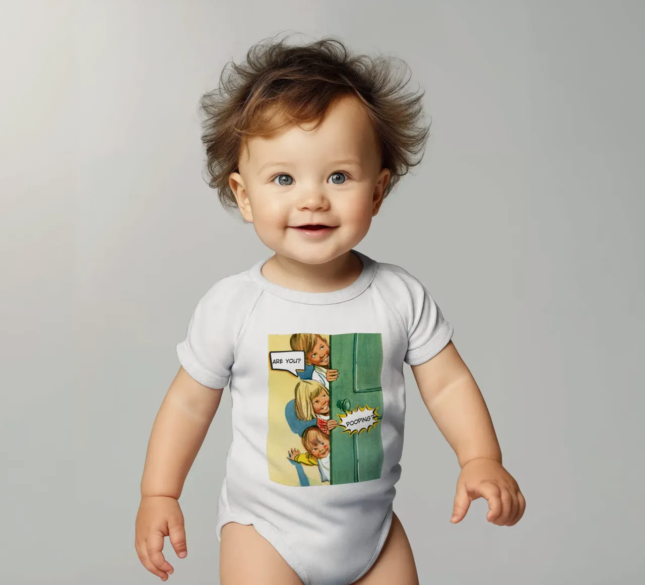 Are you? Pooping? body neonato maniche corte da LisaArtes