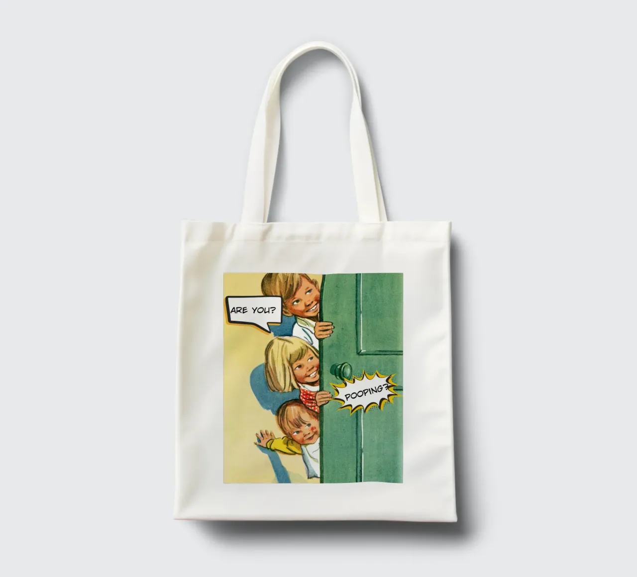 Are you? Pooping? borsa in juta da LisaArtes