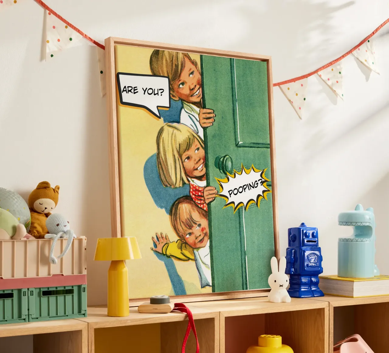 Are you? Pooping? canvas with Floater frame by LisaArtes