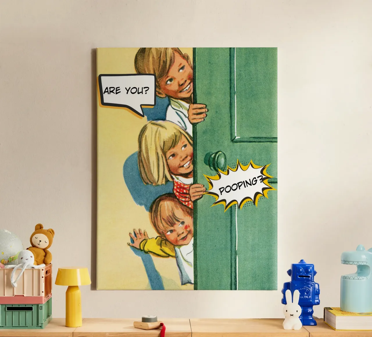 Are you? Pooping? canvas with Floater frame by LisaArtes