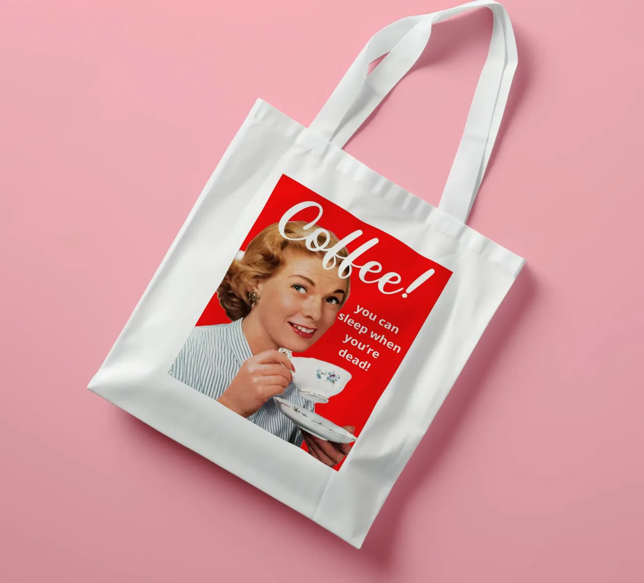 Coffee! you can sleep when you're dead! borsa in juta da LisaArtes