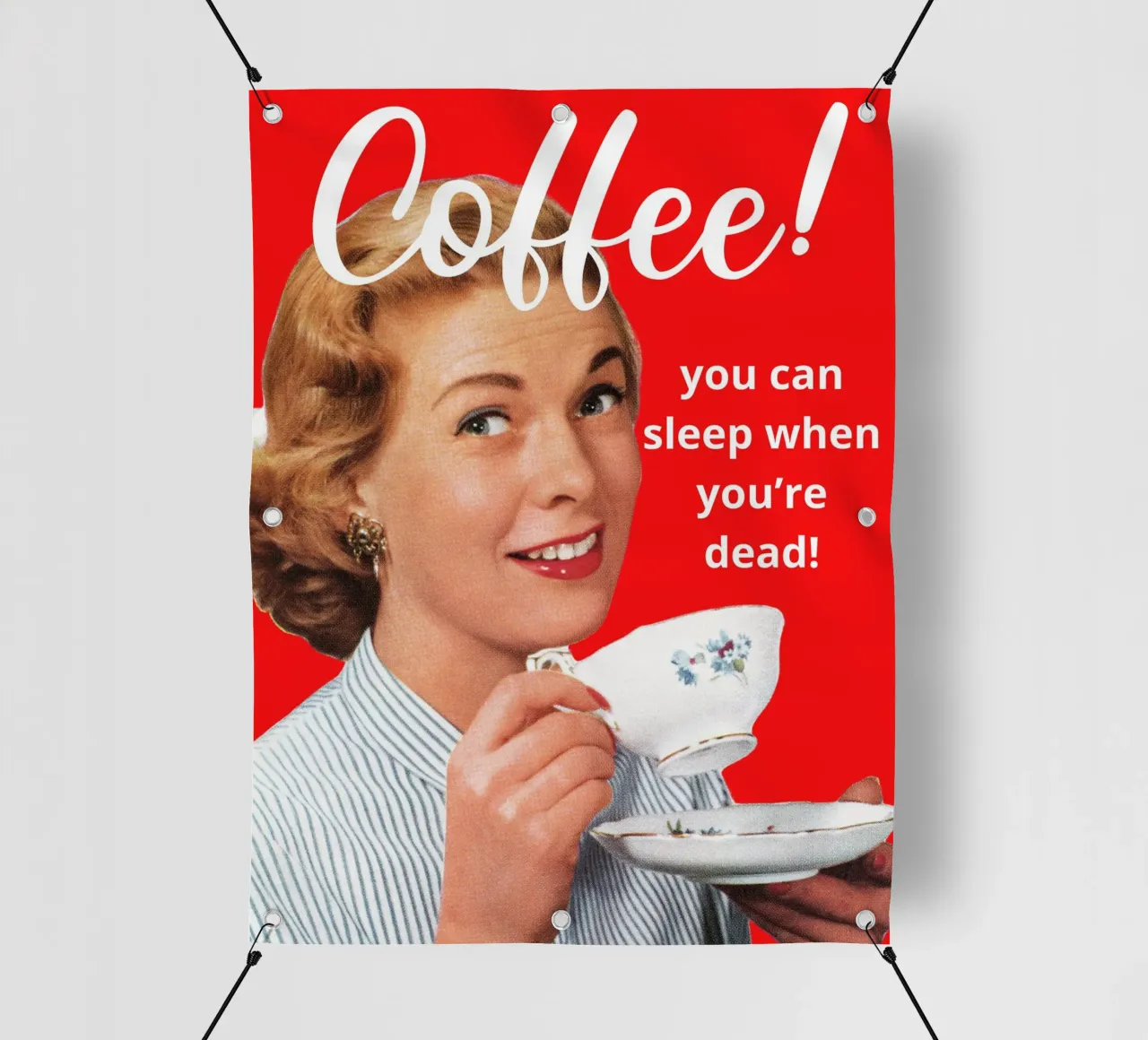 Coffee! you can sleep when you're dead! telo in pvc da LisaArtes