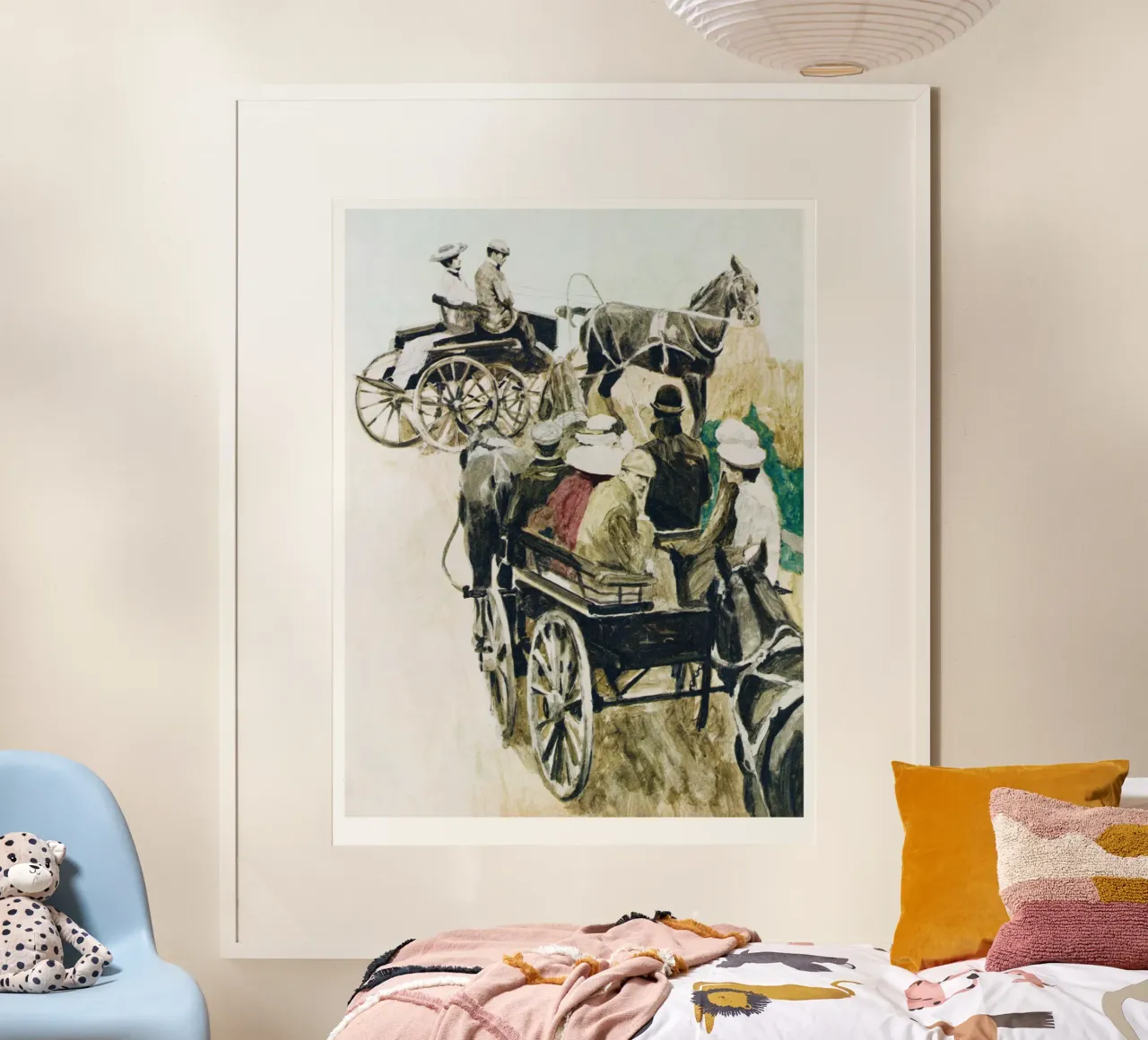 Two horse-drawn carriages poster con telaio in alluminio da LisaArtes