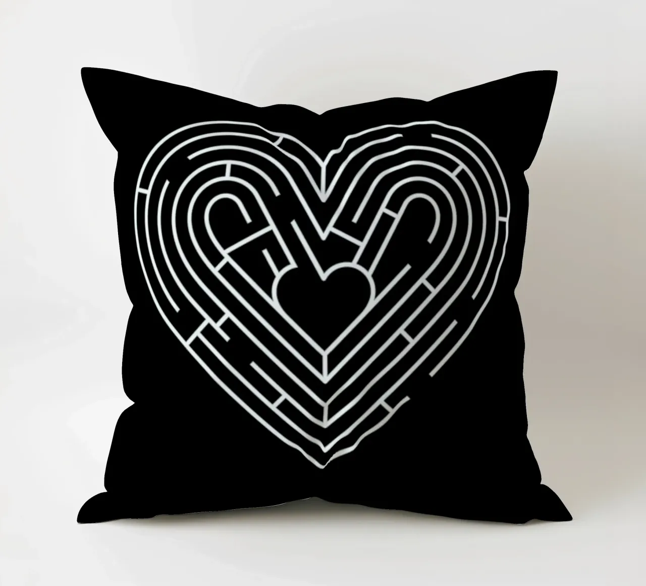 Labyrinth decorative cushion by Doozal