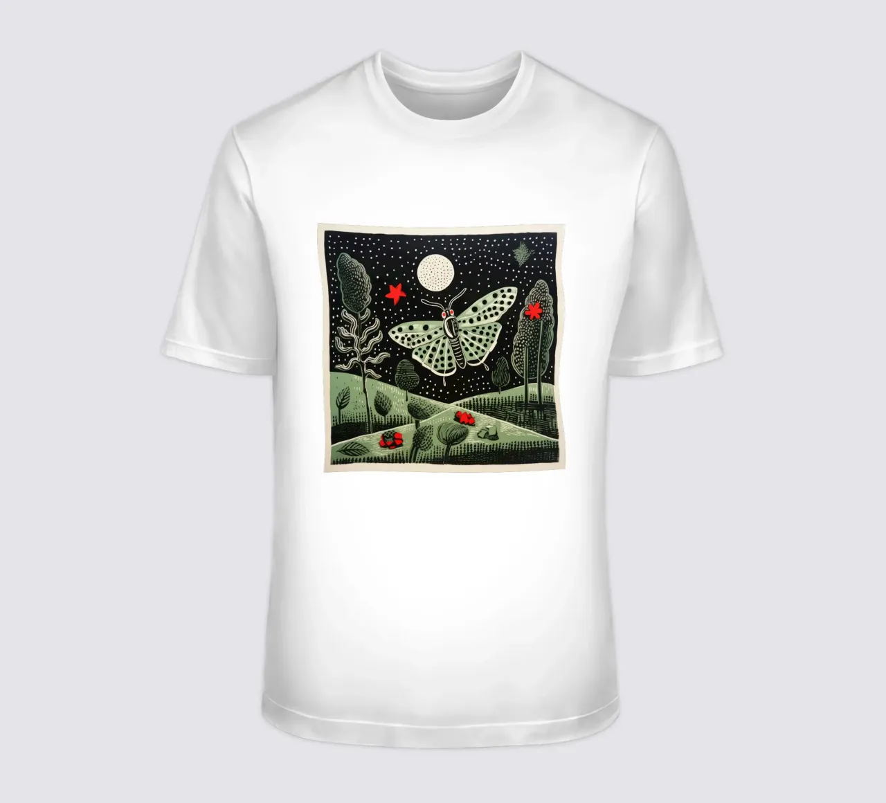 Baco da seta verde 1 t-shirt da Minimal Animal Art