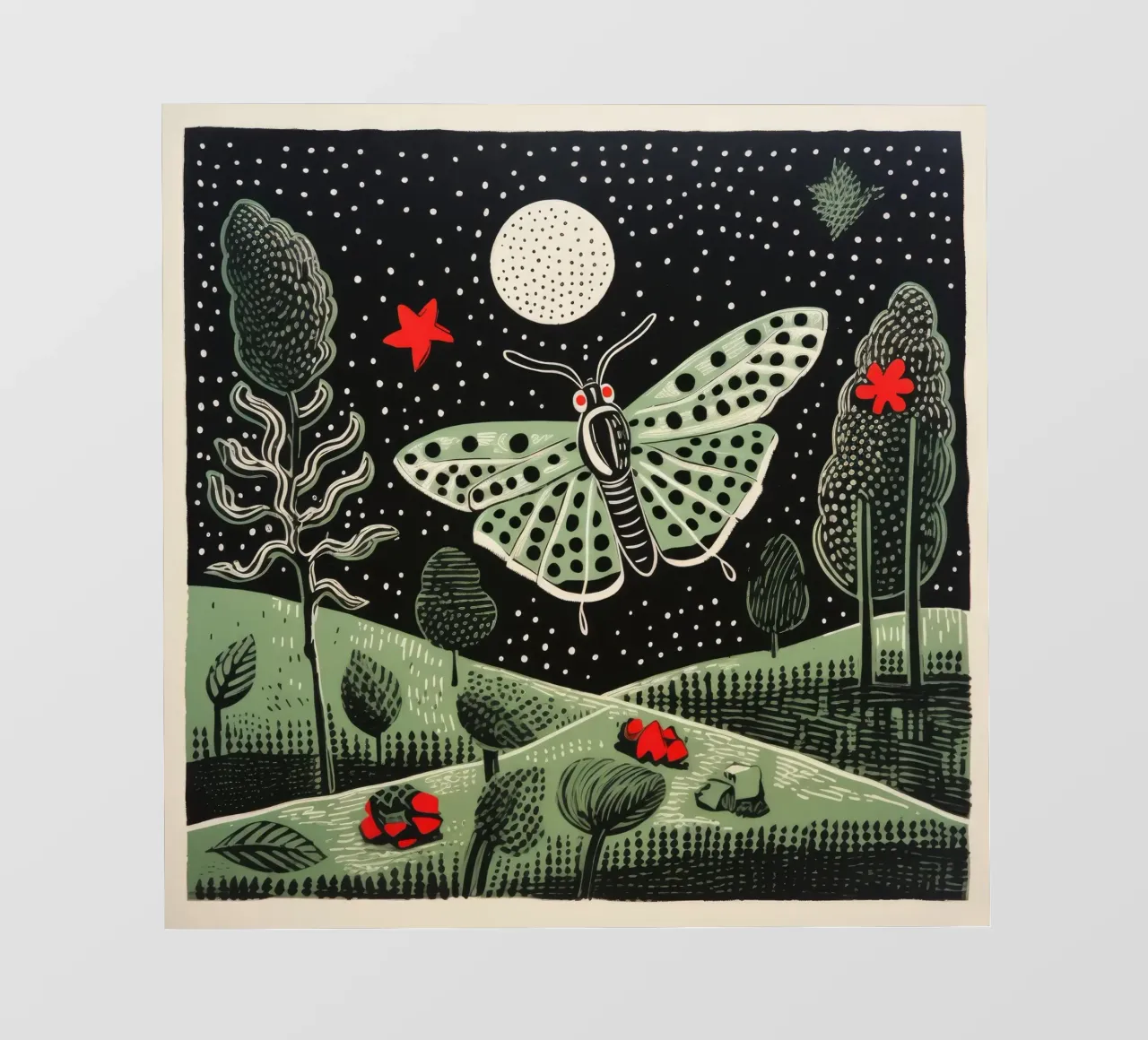 Baco da seta verde 1 telo in pvc da Minimal Animal Art