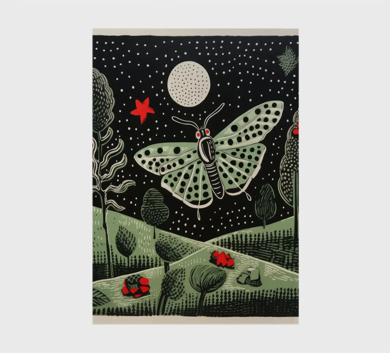 Ver à soie vert 1 carnet de notes de Minimal Animal Art