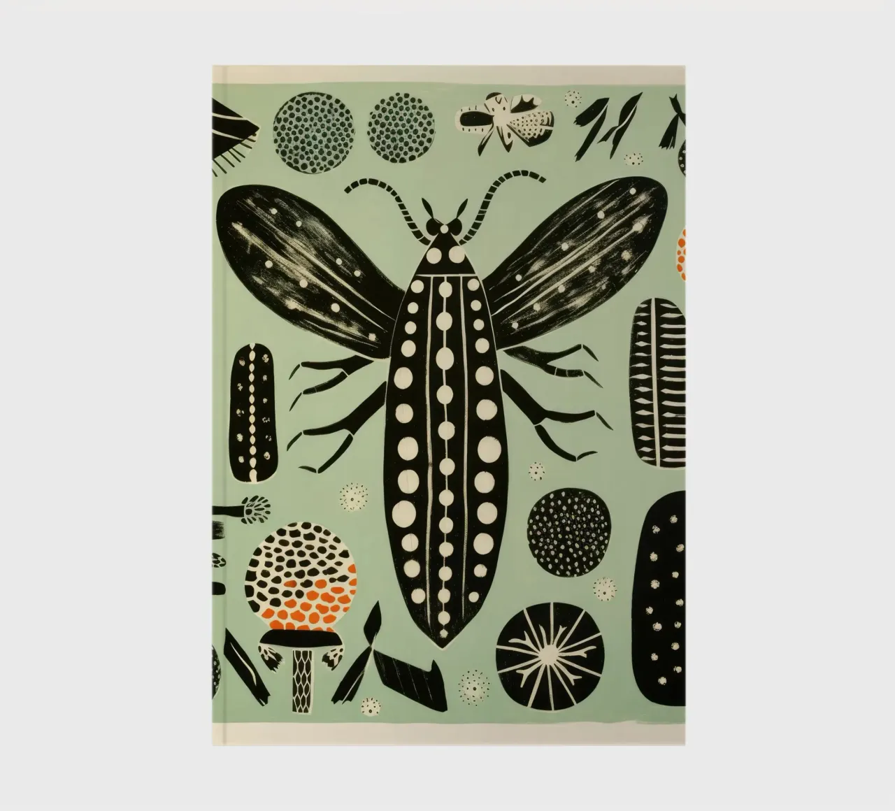 Ver à soie vert 2 carnet de notes de Minimal Animal Art