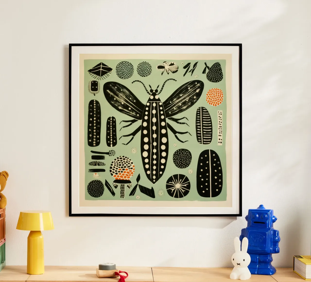 Groene zijderups 2 hahnemühle van Minimal Animal Art