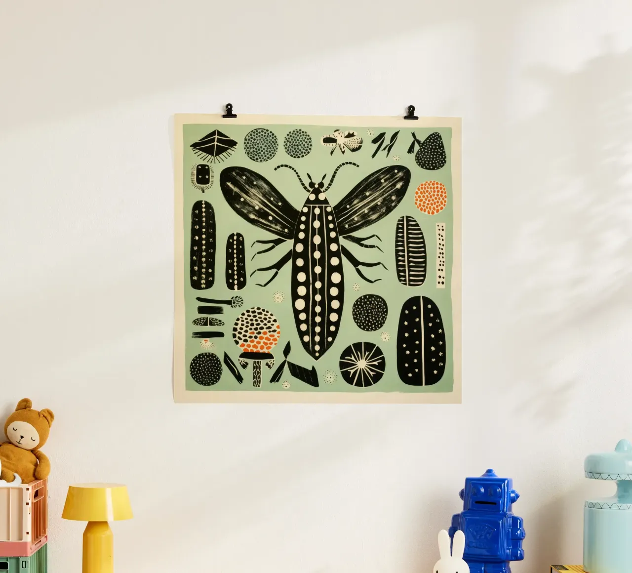 Groene zijderups 2 hahnemühle van Minimal Animal Art