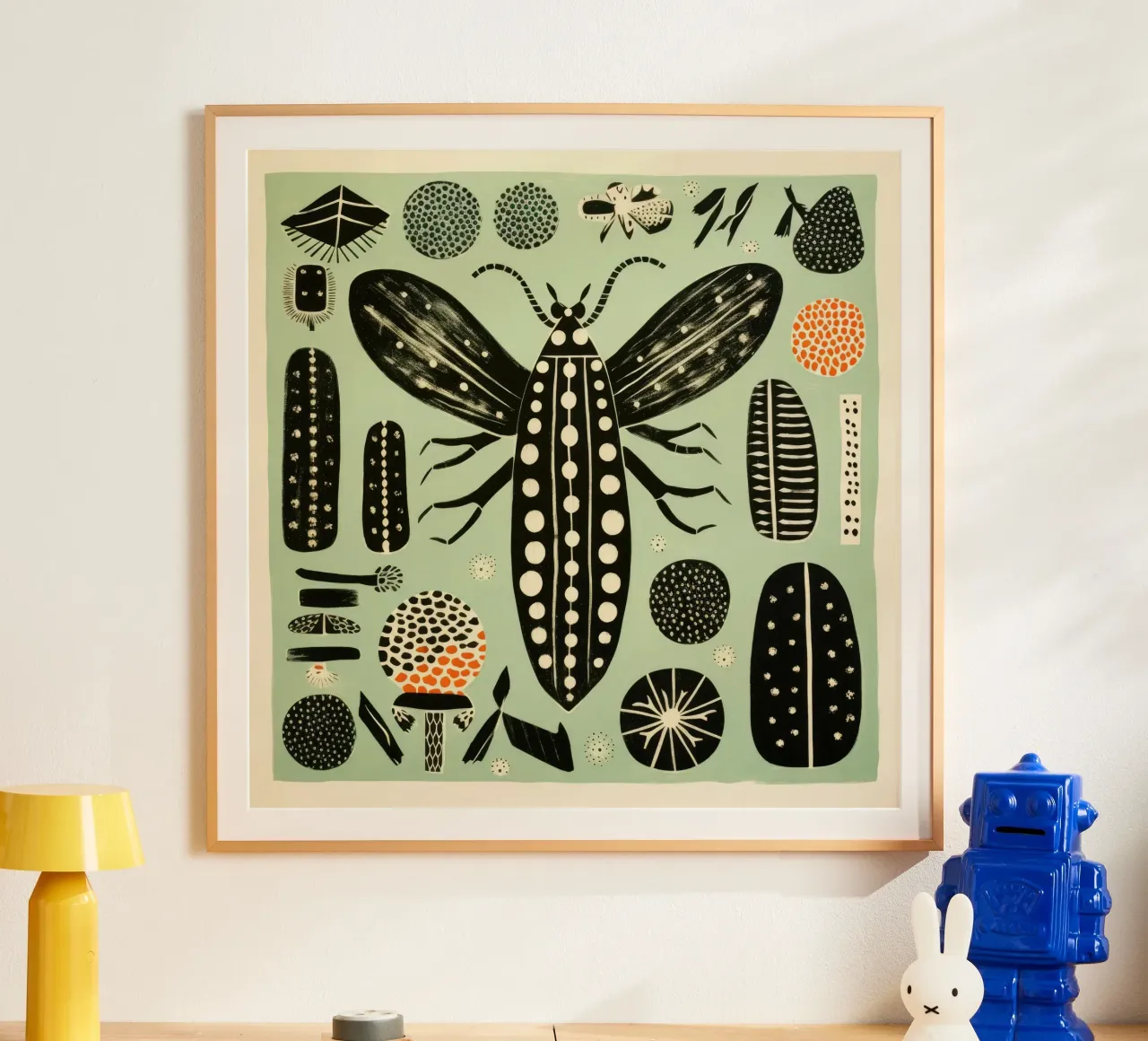 Groene zijderups 2 hahnemühle van Minimal Animal Art