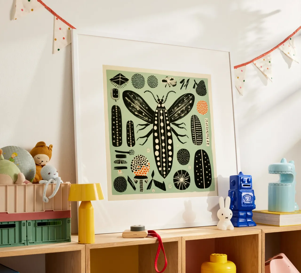 Groene zijderups 2 hahnemühle van Minimal Animal Art