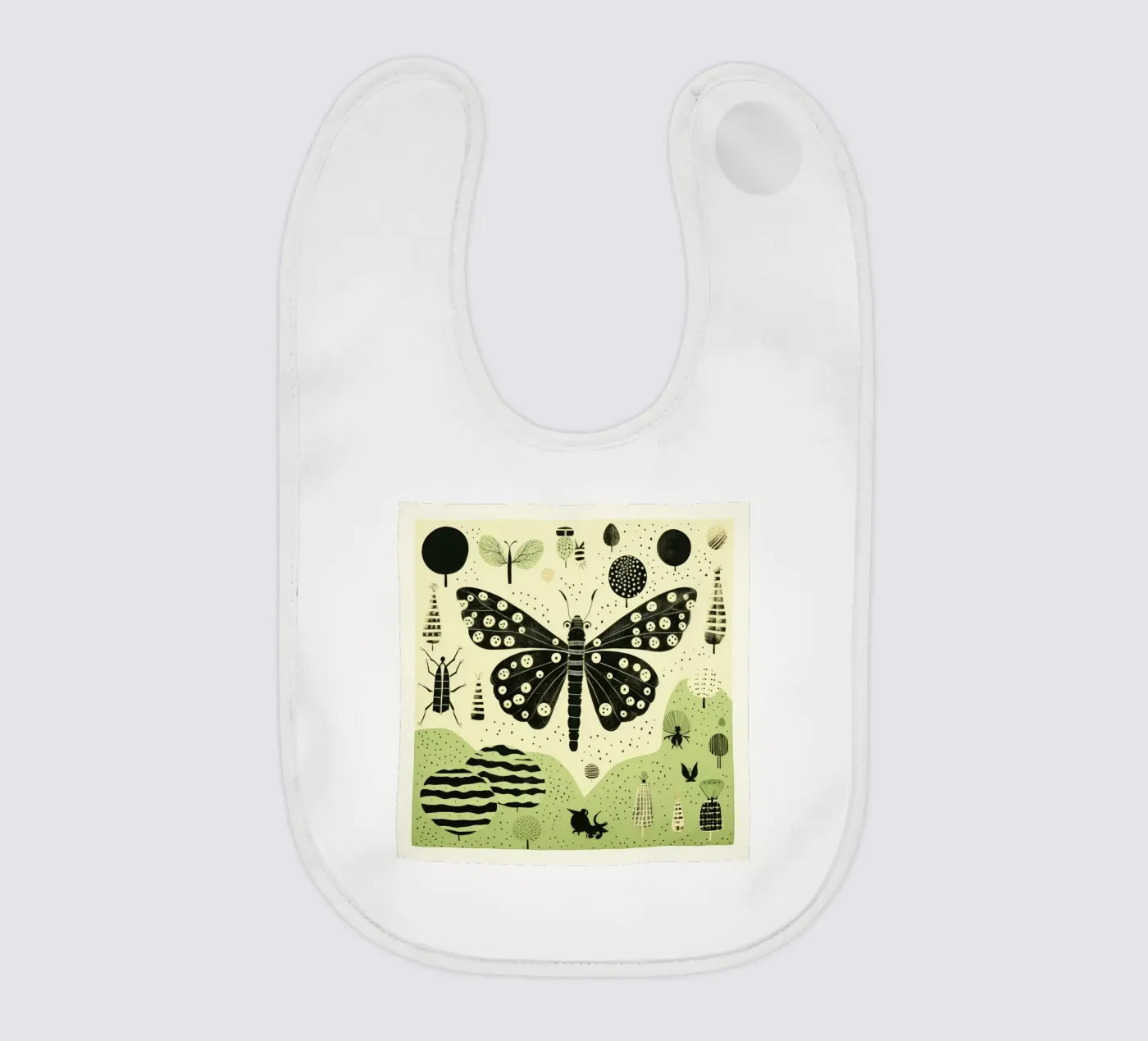 Baco da seta verde bavaglino da Minimal Animal Art