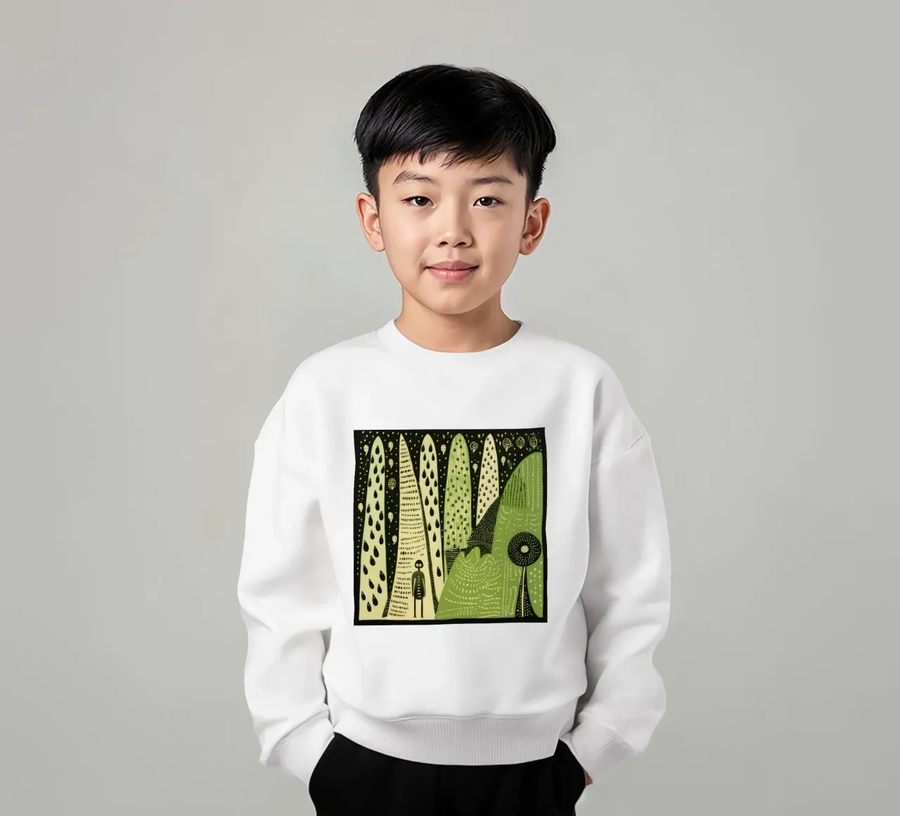 Baco da seta verde 4 felpa bambino da Minimal Animal Art