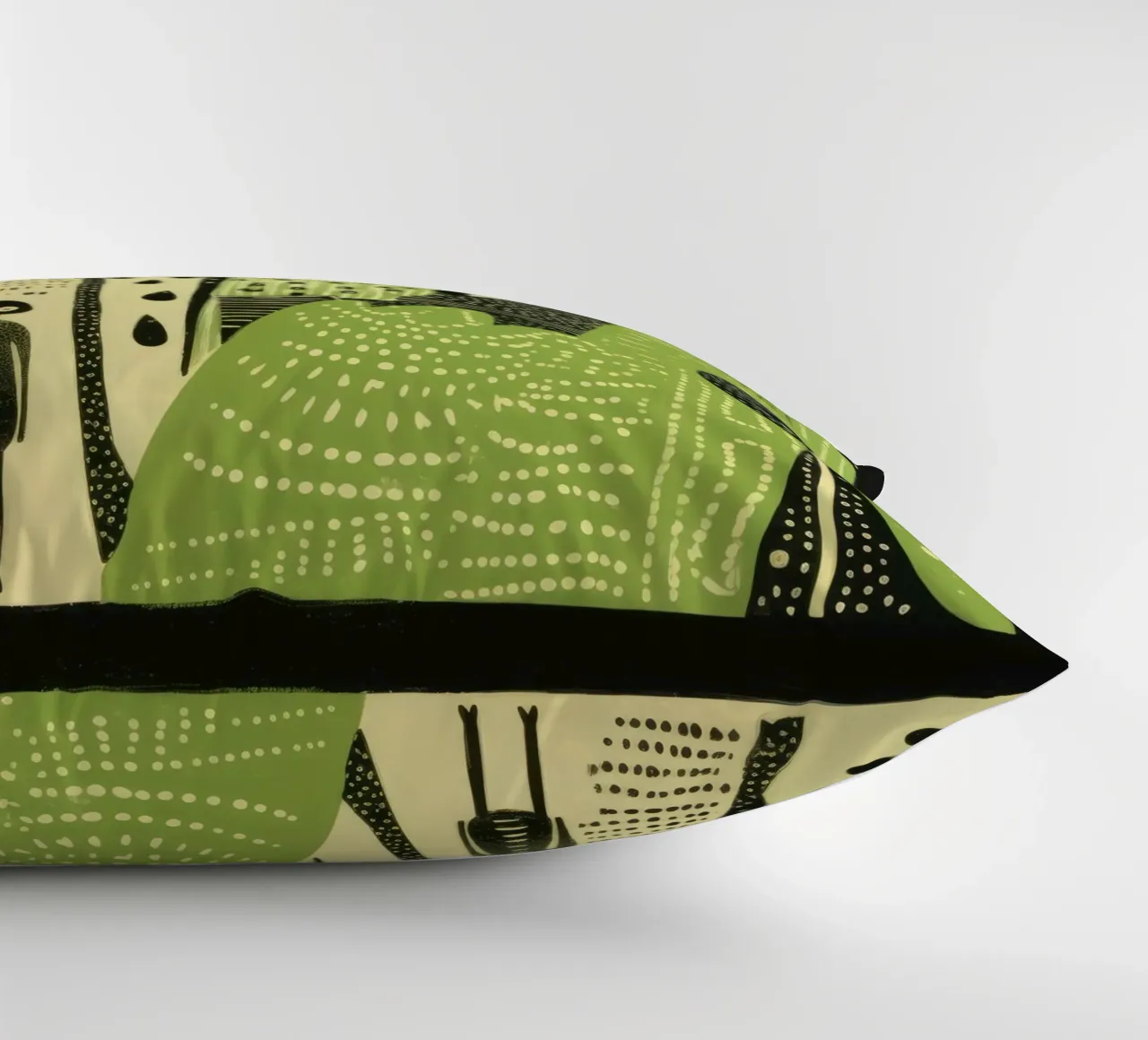 Baco da seta verde 4 cuscino da Minimal Animal Art