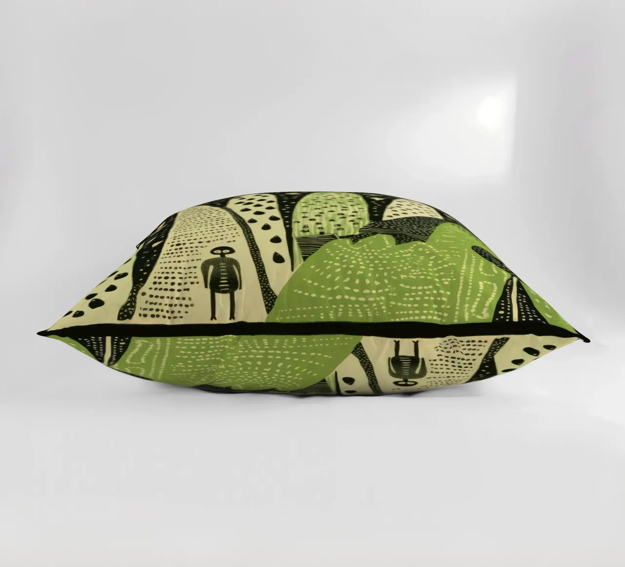 Baco da seta verde 4 cuscino da Minimal Animal Art
