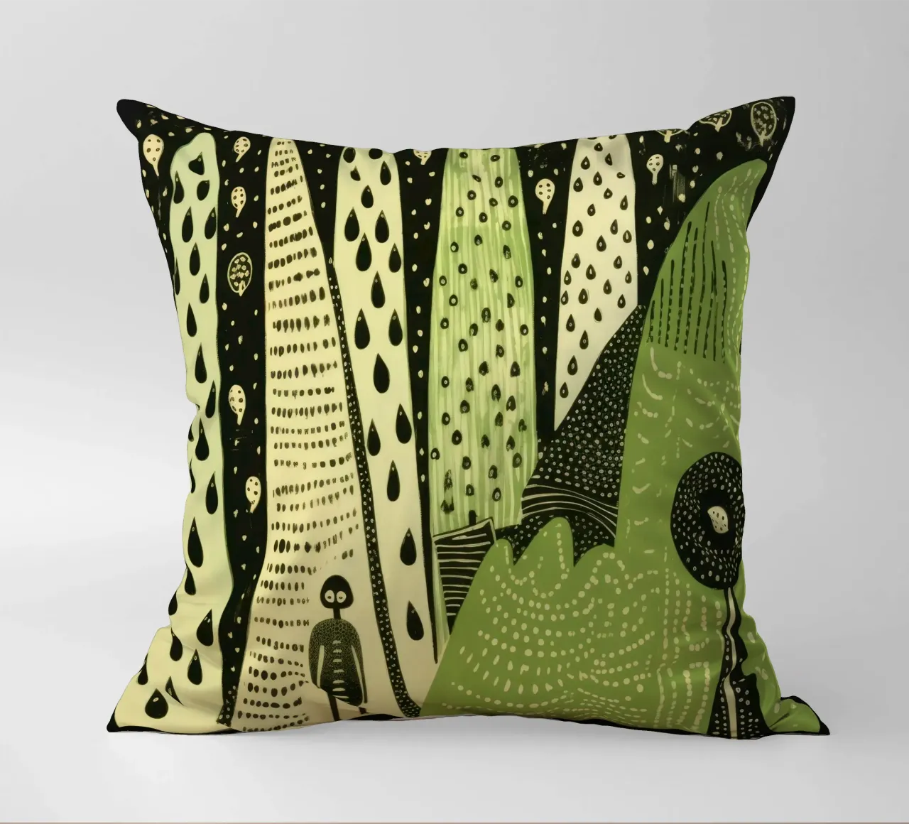 Baco da seta verde 4 cuscino da Minimal Animal Art