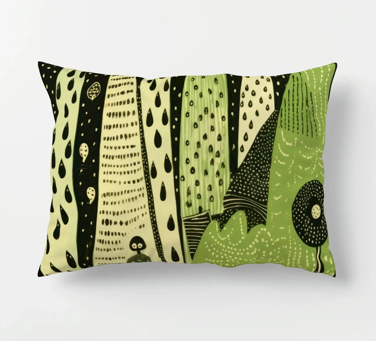 Baco da seta verde 4 cuscino da Minimal Animal Art