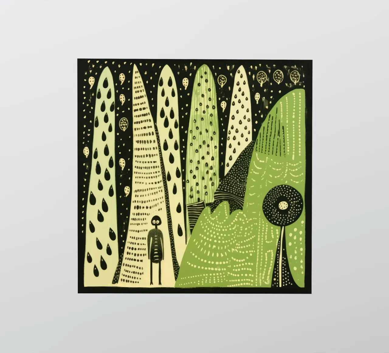 Groene zijderups 4 sticker van Minimal Animal Art